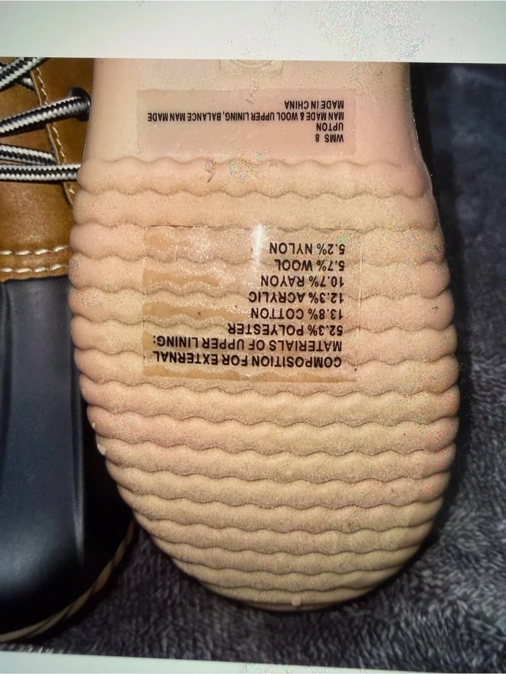 Report Tan and Black Lace-Up Duck Boots